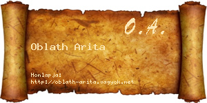 Oblath Arita névjegykártya
