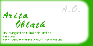 arita oblath business card